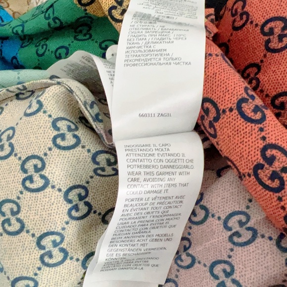 New Authentic Gucci GG Multicolor Short Sleeve Silk Shirt - Picture 8 of 9